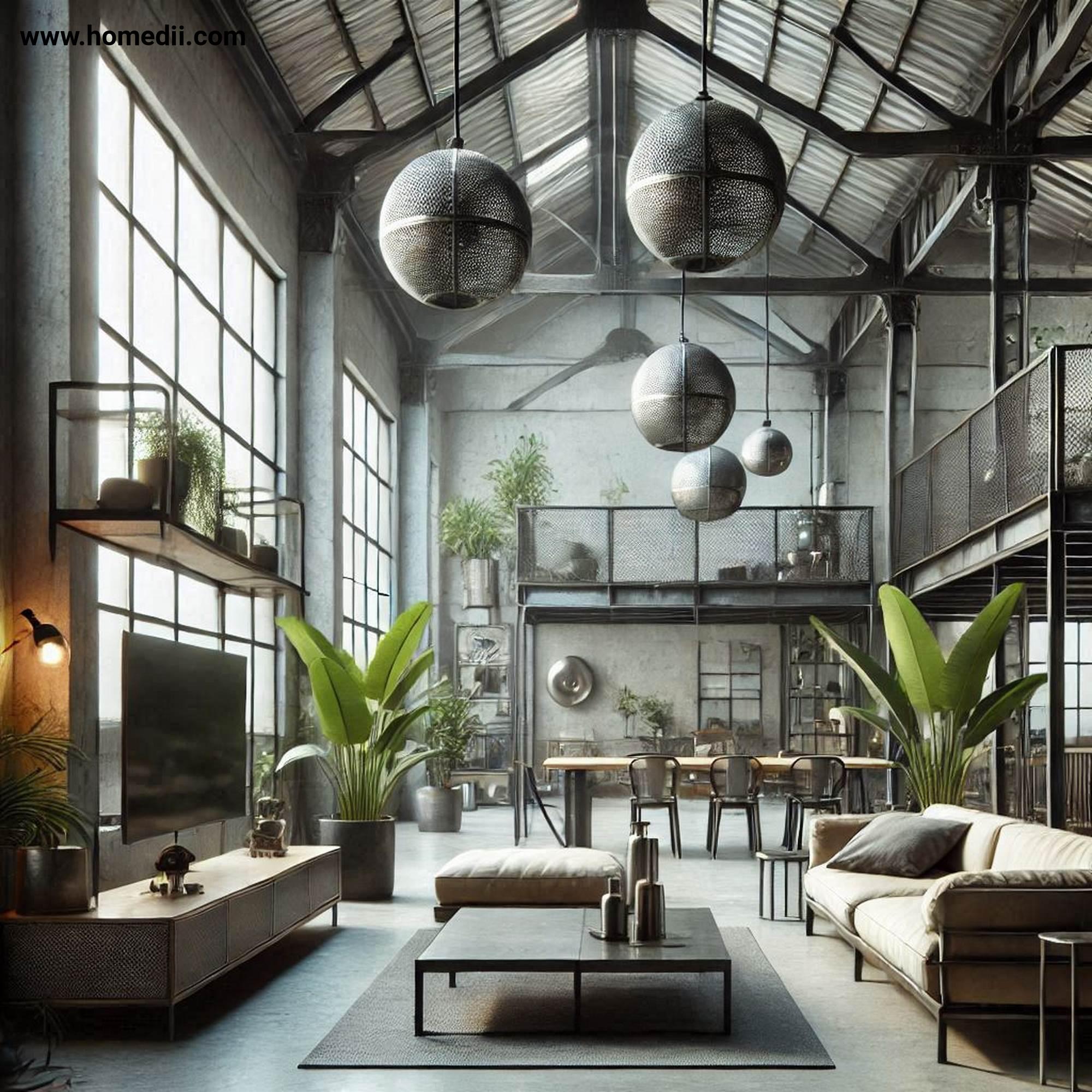 Industrial Living Room - Incorporate Metal Accents with Steel, Iron, Aluminum, Metal Furniture, Metal Lighting!