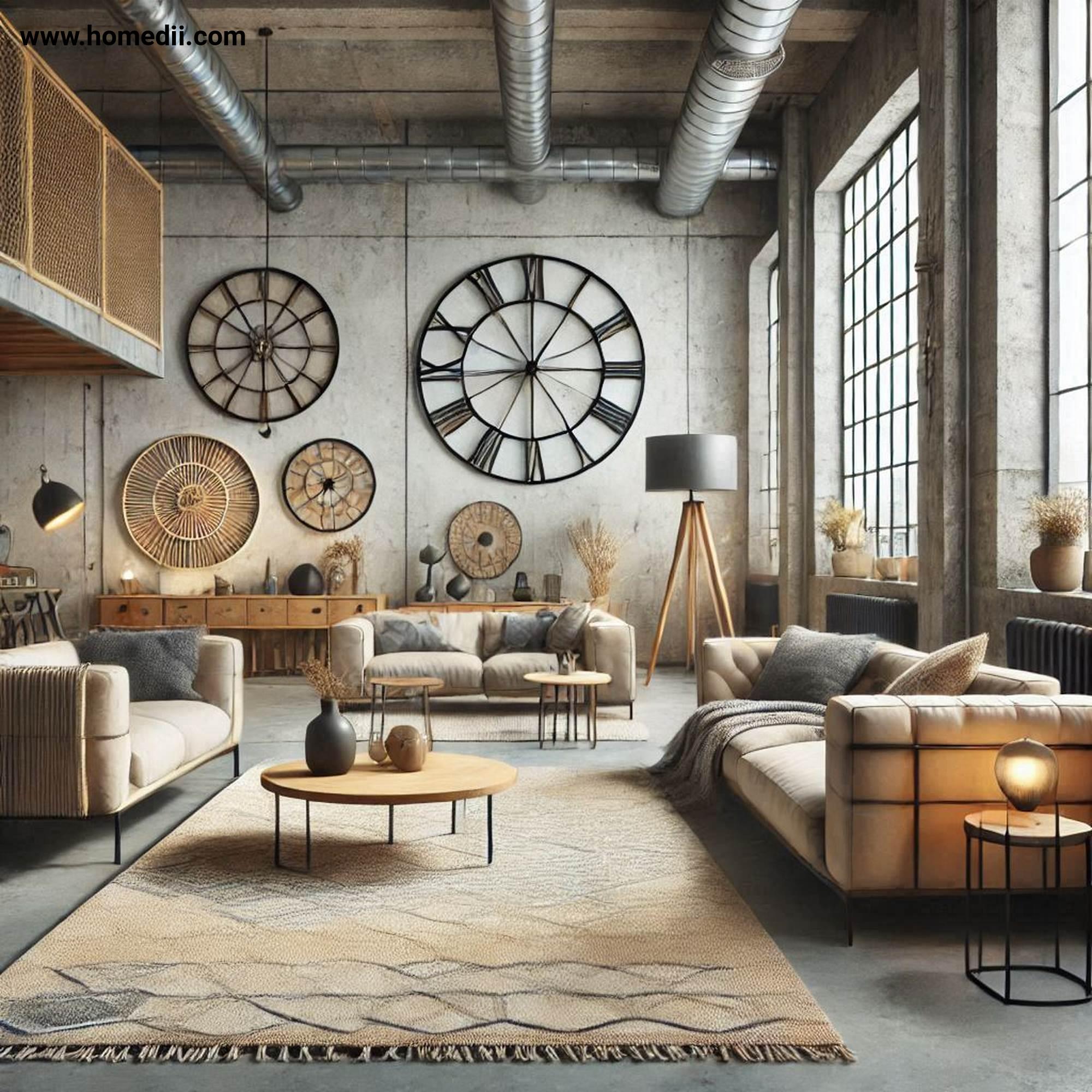 Industrial Living Room - Incorporate Rugs For Warmth And Texture with Rugs, Wool Rugs, Jute Rugs, Geometric Patterns!