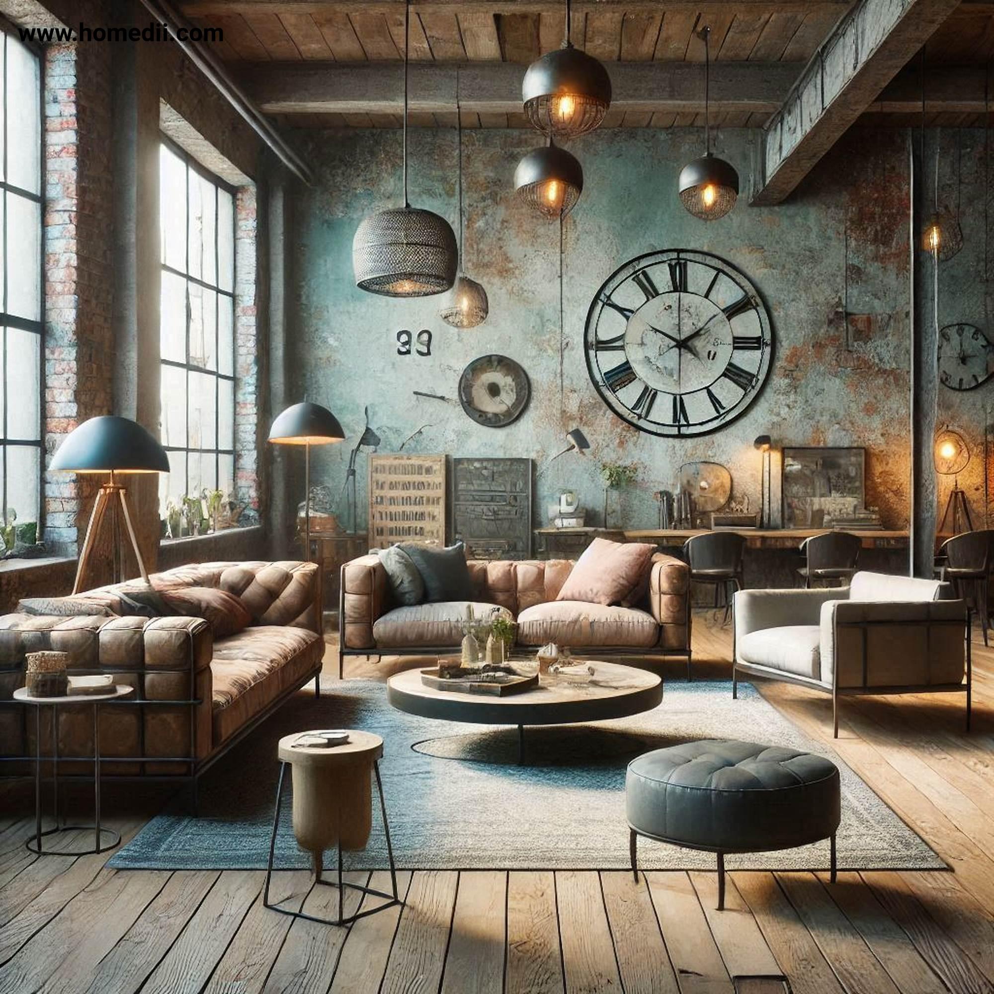Industrial Living Room - Opt For Vintage And Reclaimed Furniture with Vintage Furniture, Reclaimed Furniture, Antique Stores, Flea Markets, Salvage Yards, Distressed Wood, Rusted Metal!