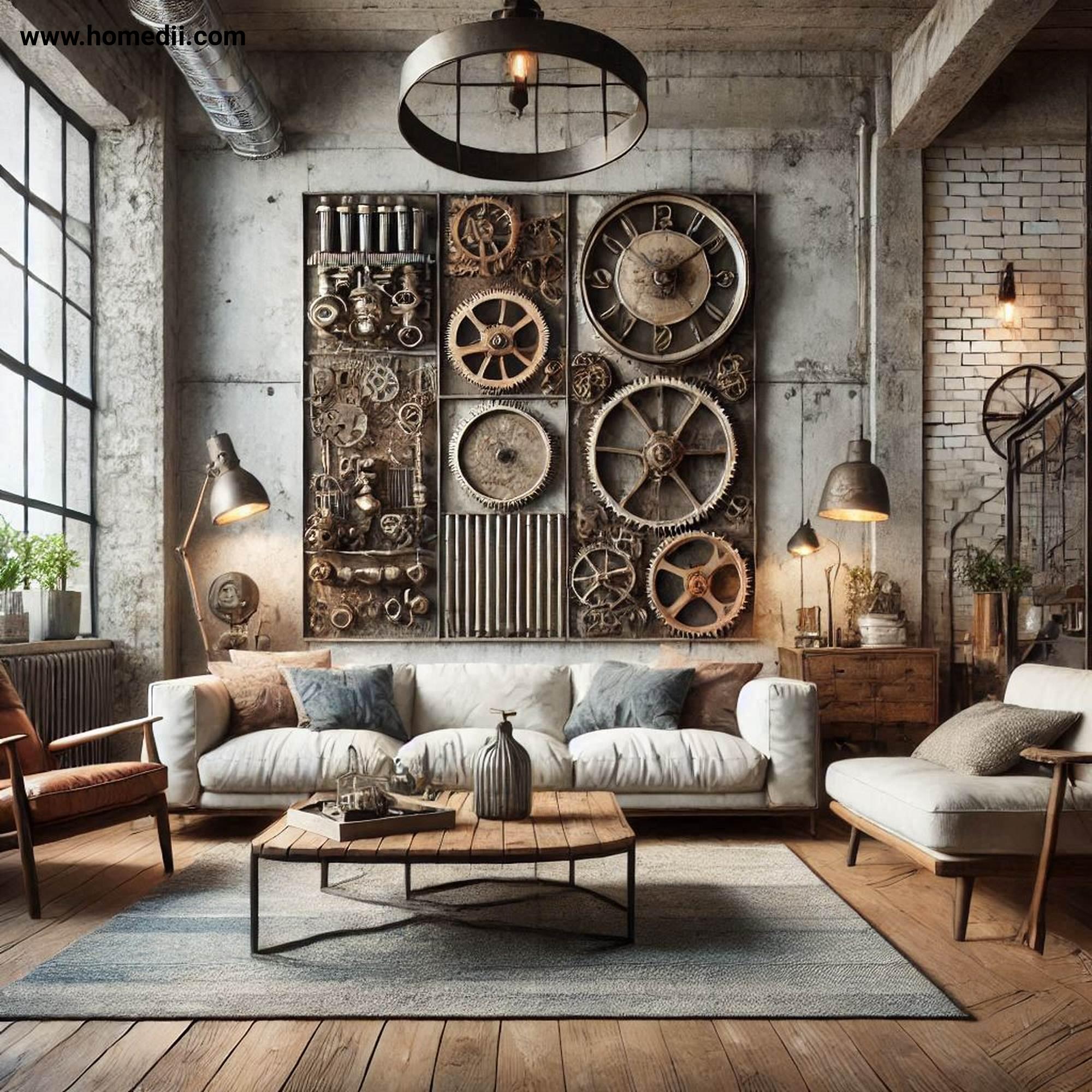 Industrial Living Room - Opt For Vintage And Reclaimed Furniture with Vintage Furniture, Reclaimed Furniture, Antique Stores, Flea Markets, Salvage Yards, Distressed Wood, Rusted Metal!