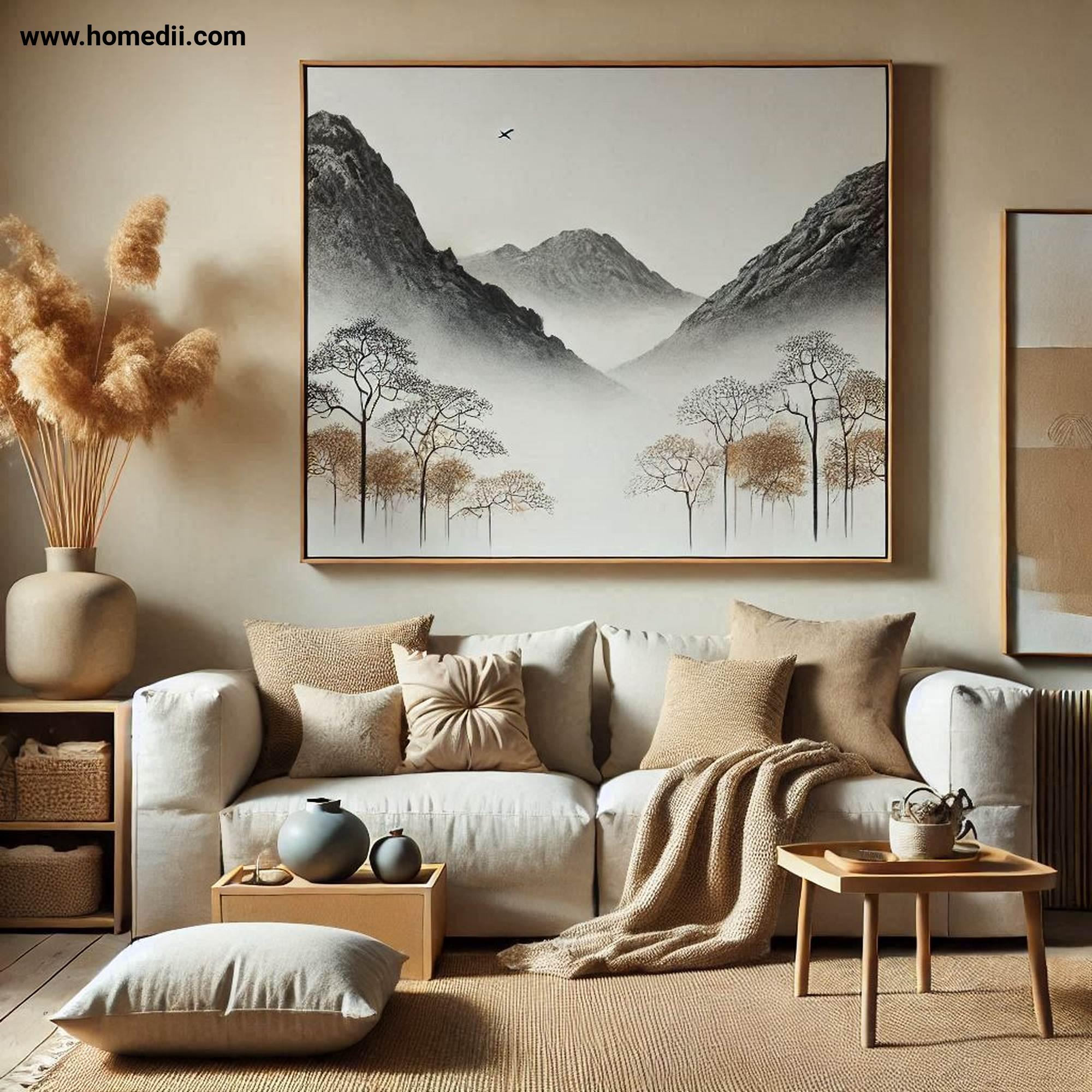 Japandi Living Room - Add Soft Textures with Wool Throws, Plush Cushions, Woven Rugs!