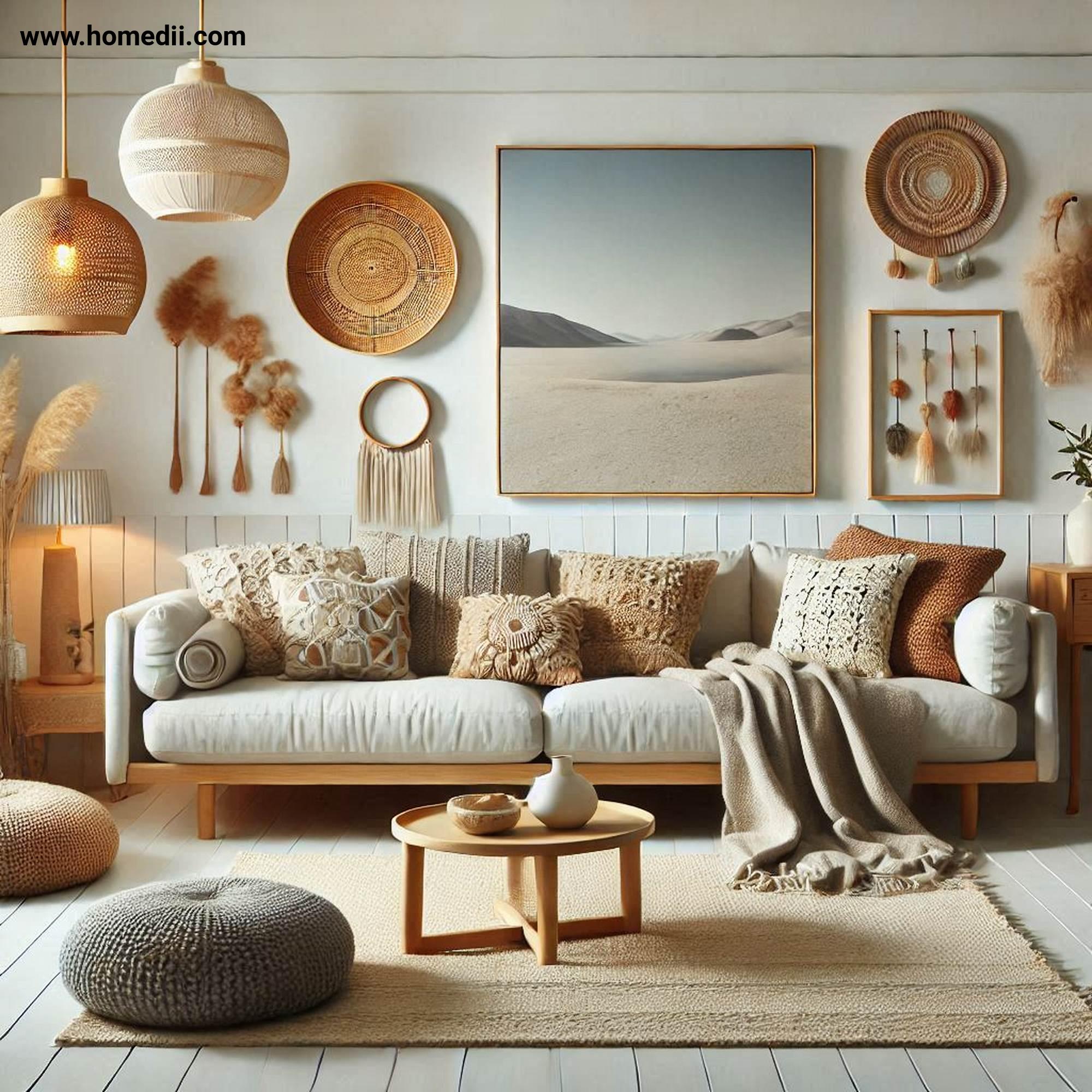 Japandi Living Room - Add Soft Textures with Wool Throws, Plush Cushions, Woven Rugs!