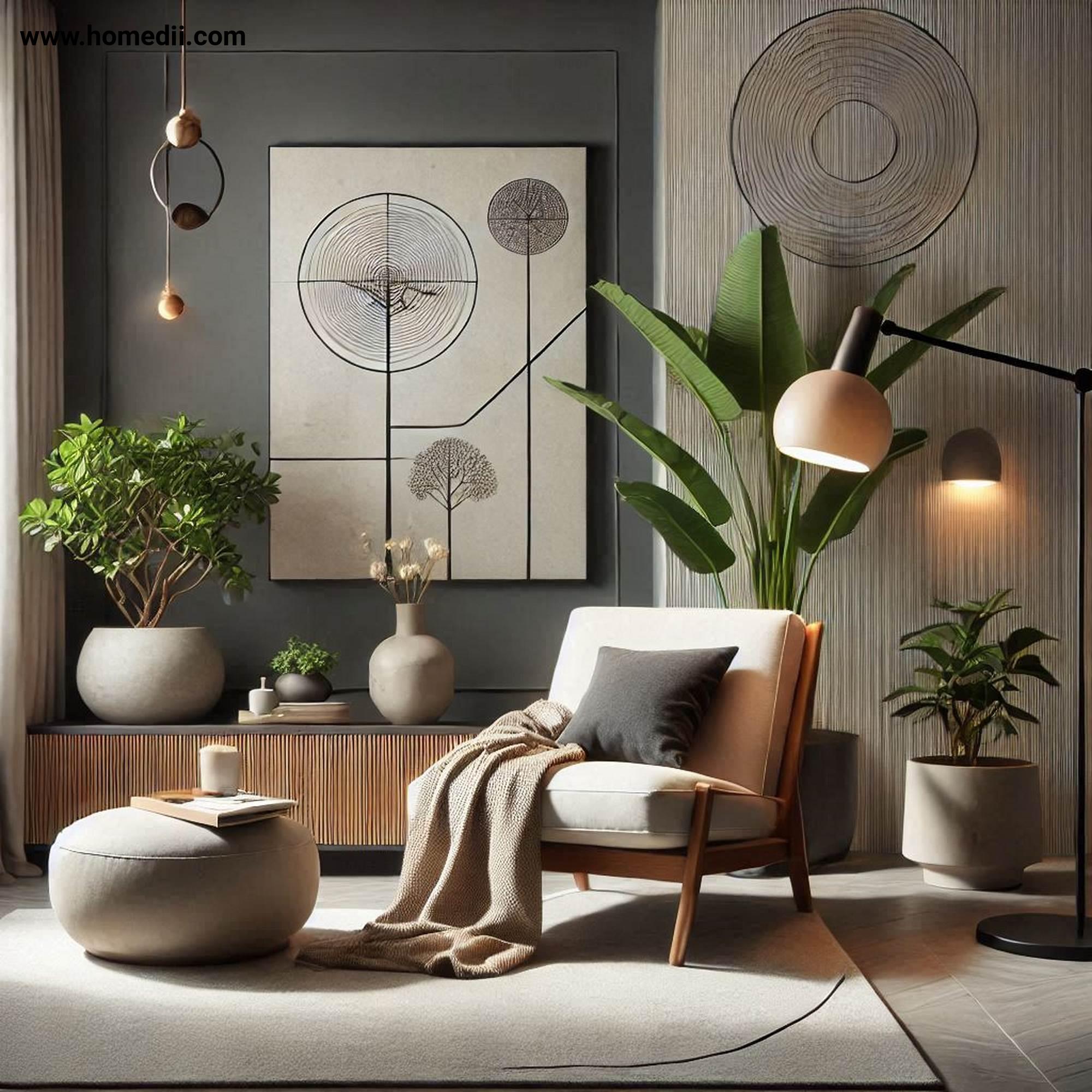 Japandi Living Room - Create A Cozy Corner with Armchair, Soft Throw, Reading Lamp!