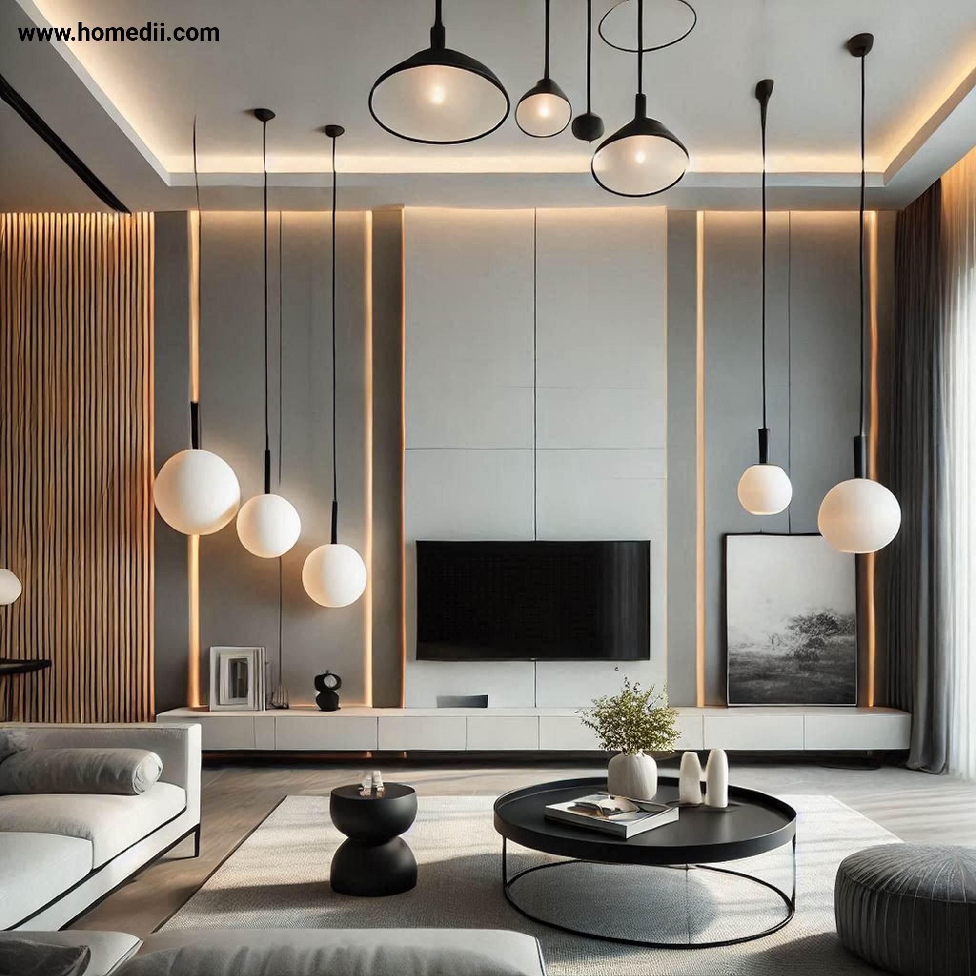 Modern Living Room - Add Statement Lighting with Pendant Lights, Floor Lamps, Recessed Lighting!