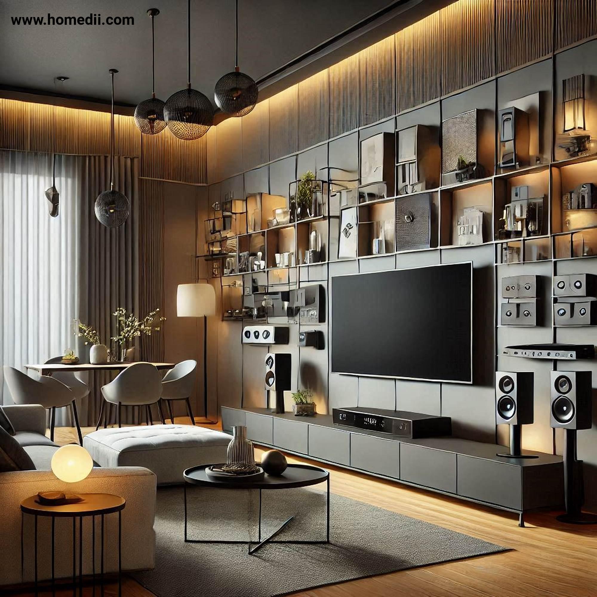 Modern Living Room - Incorporate Smart Technology with Smart Lighting, Charging Stations, Entertainment Systems!