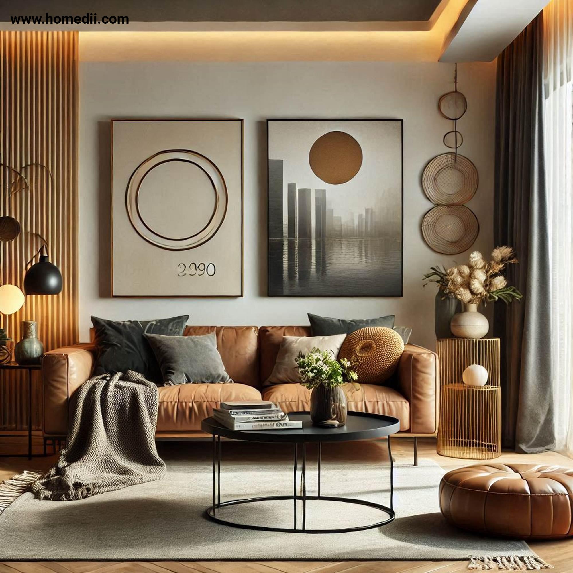 Modern Living Room - Introduce Textural Contrast with Throw Blankets, Rugs, Leather Upholstery, Velvet Upholstery!