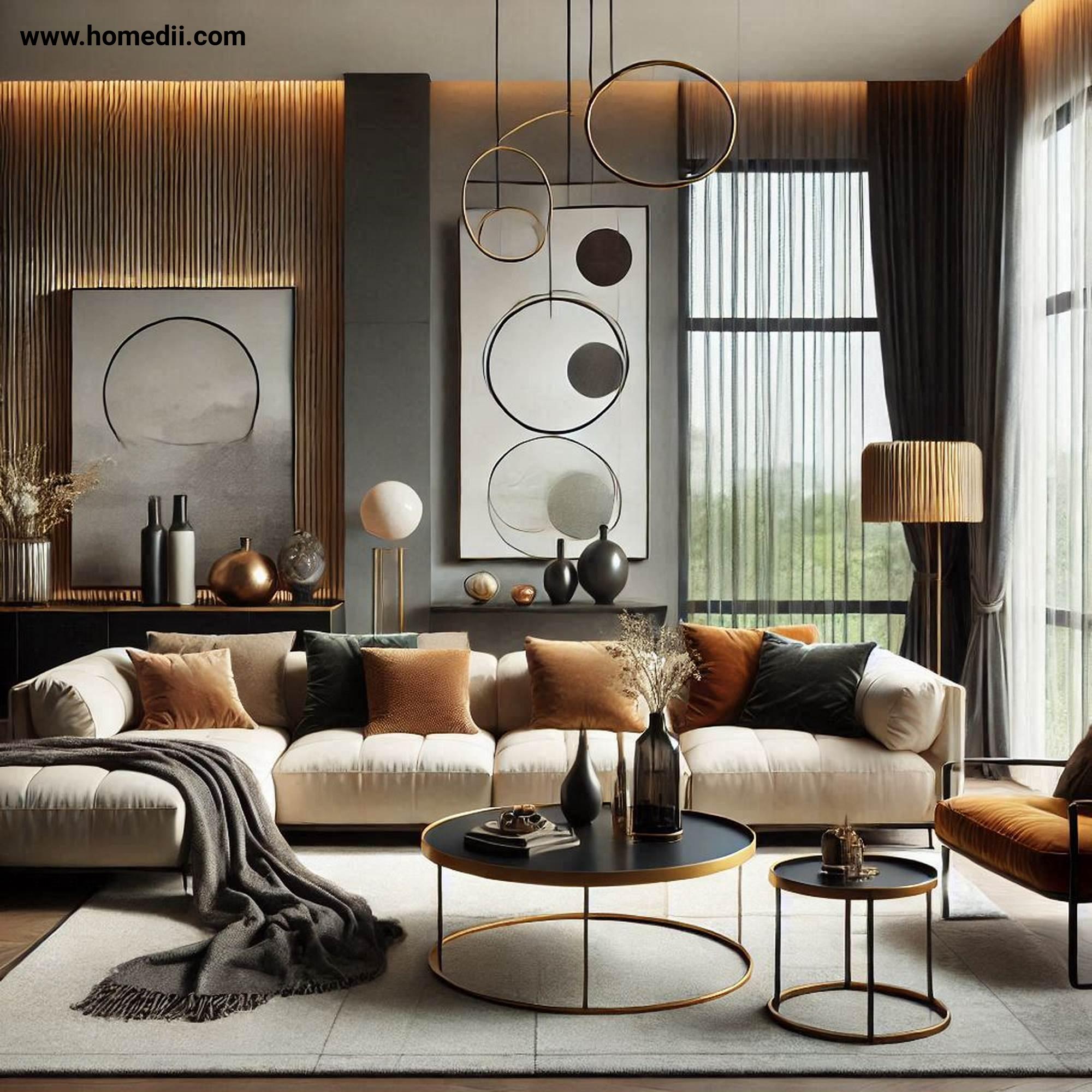 Modern Living Room - Introduce Textural Contrast with Throw Blankets, Rugs, Leather Upholstery, Velvet Upholstery!