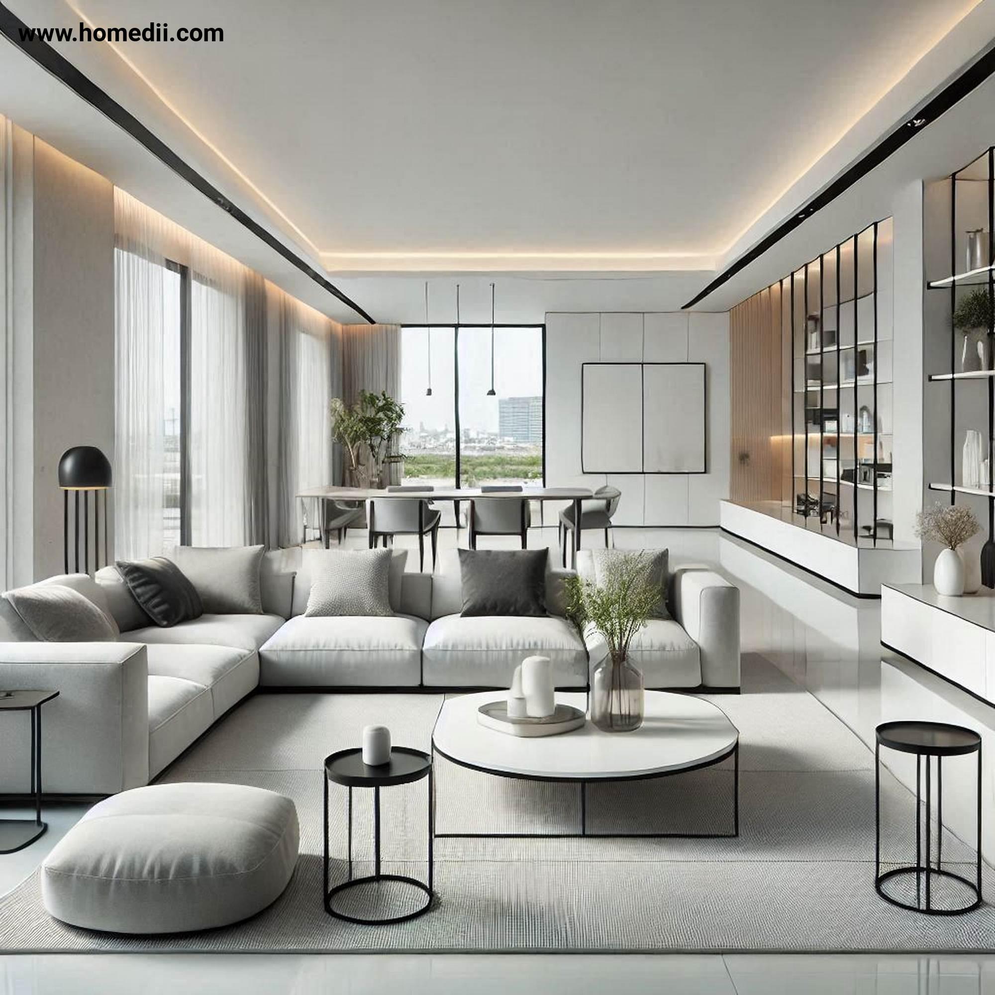 Modern Living Room - Invest In Sleek Furniture with Sofa, Coffee Tables, Modular Seating, Clean Lines!