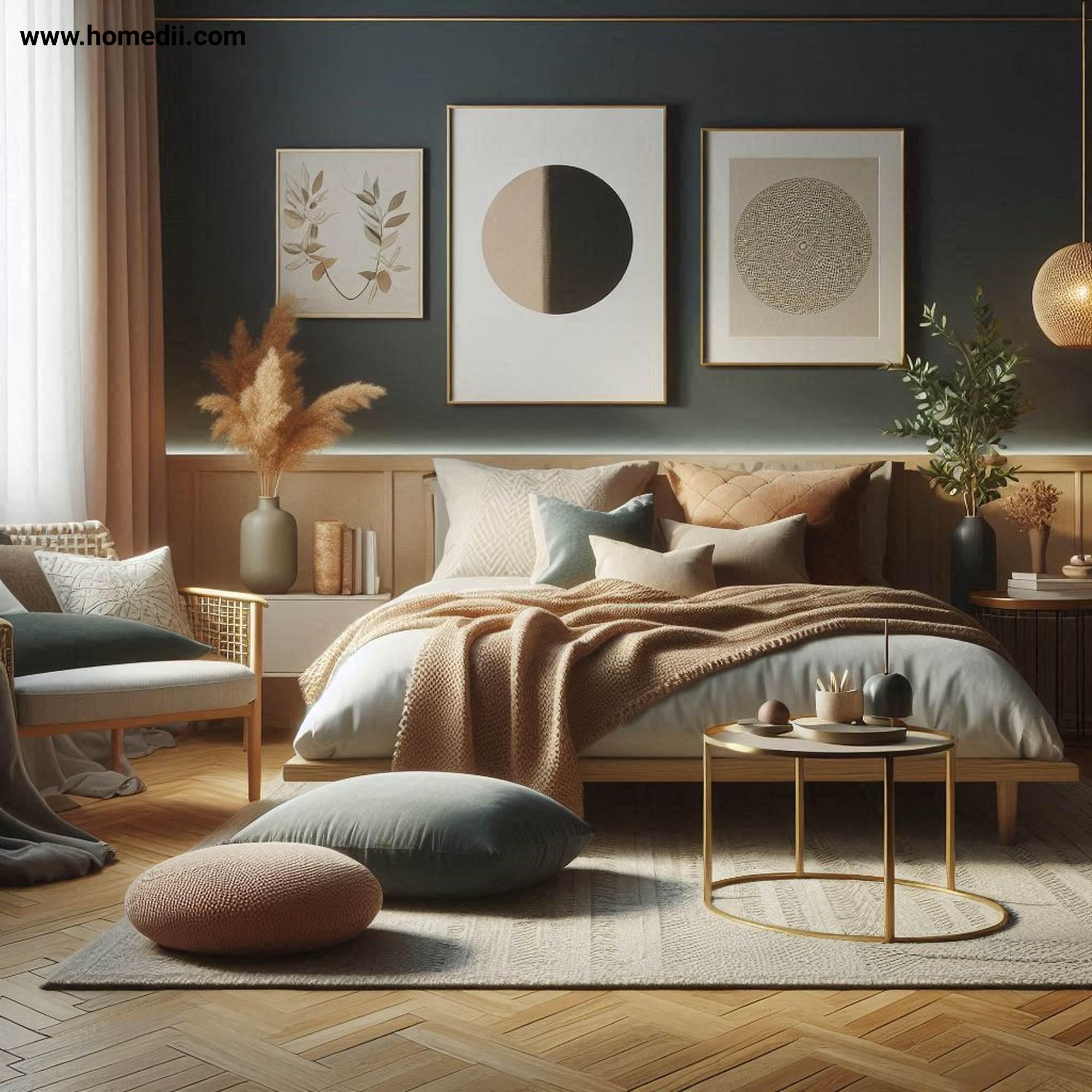 Mid Century Bedroom Tips - Incorporate Textural Layers with Soft Throws, Velvet Cushions, Woven Rugs!